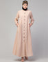 Women Front open & cuff Daily wear casual Abaya In the Shade of  skin